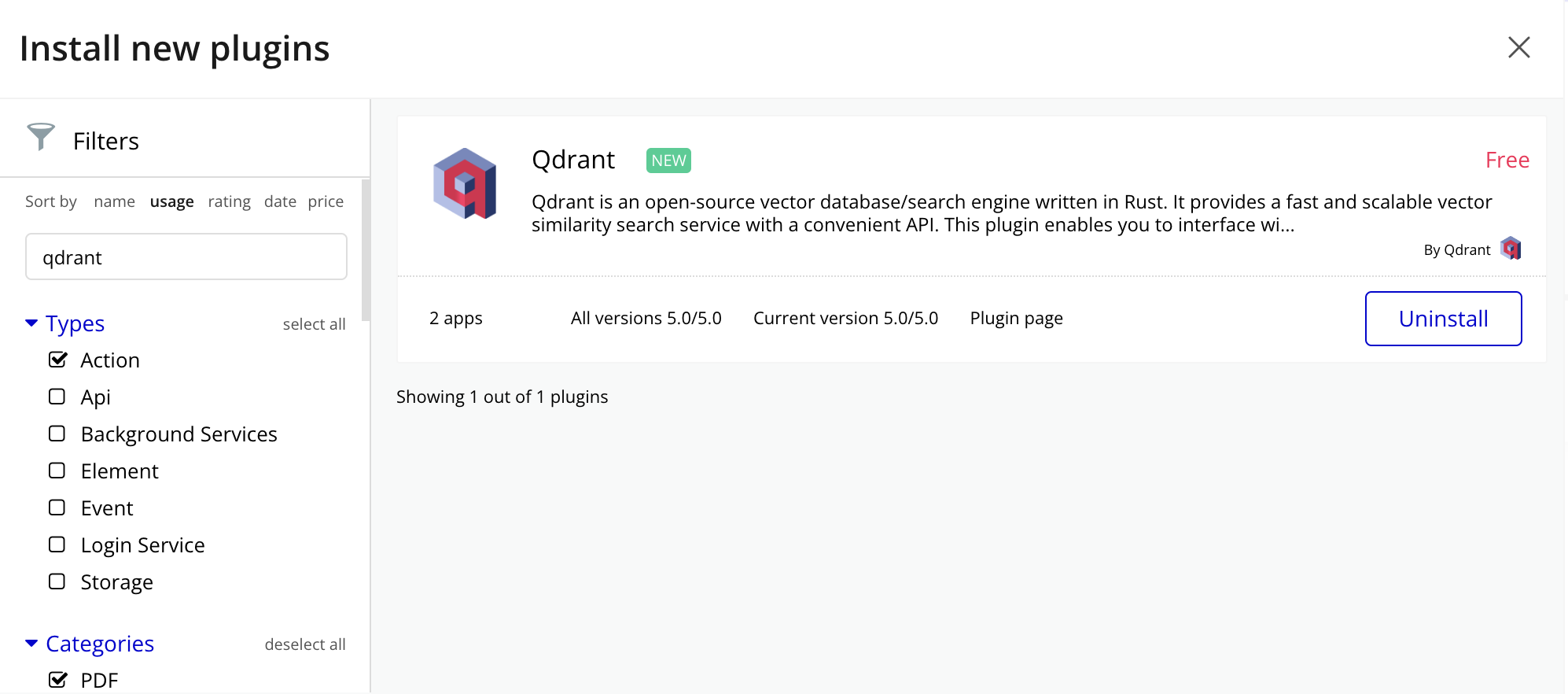 Qdrant Plugin Search